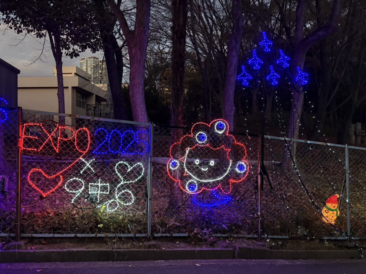 防犯イルミネーション・豊中第九中学校&新田南小学校　今年も点灯しています^^